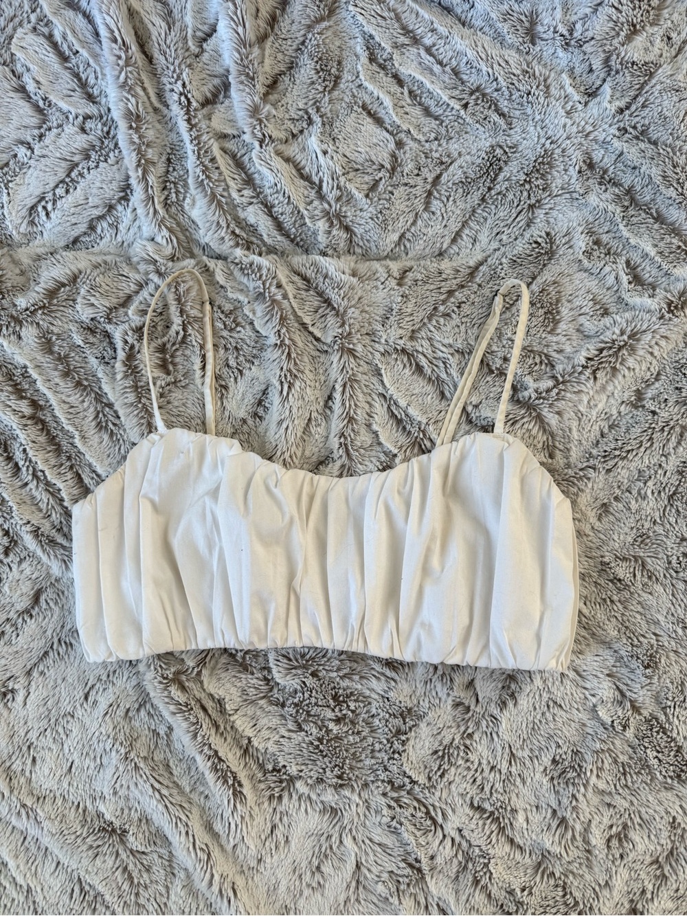 Women’s White Abercrombie Ruched Crop Cami Top